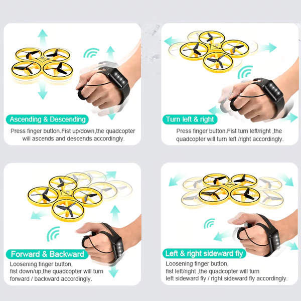 Gesture-Controlled Flying Drone with Colorful LED Lights