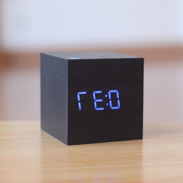 Sleek Wooden Digital Timepiece