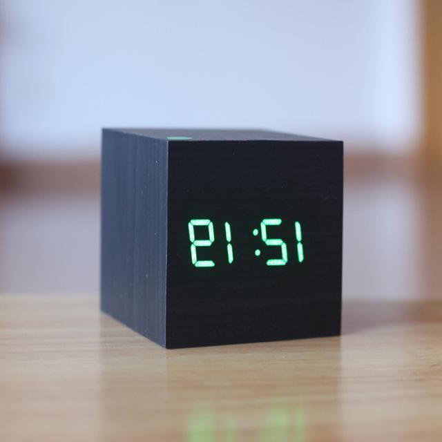 Sleek Wooden Digital Timepiece