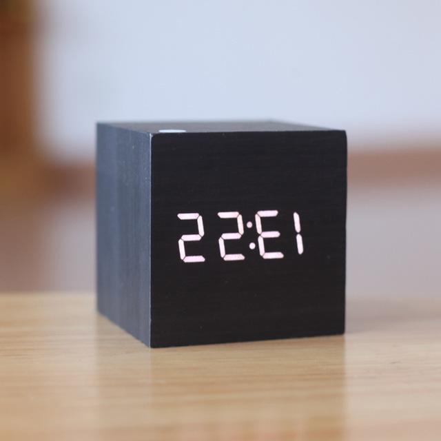 Sleek Wooden Digital Timepiece