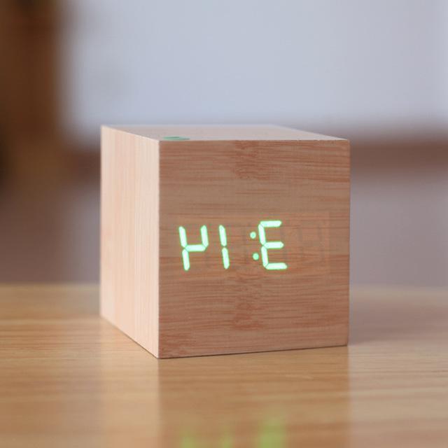 Sleek Wooden Digital Timepiece