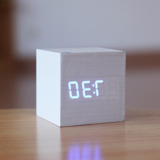 Sleek Wooden Digital Timepiece