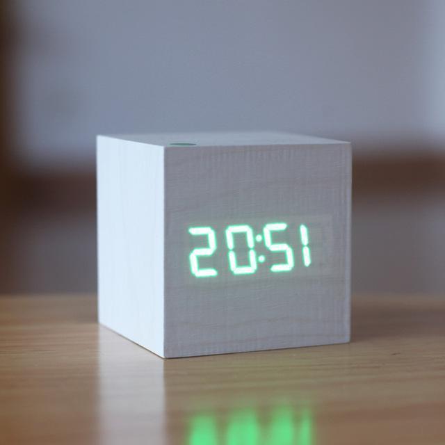 Sleek Wooden Digital Timepiece