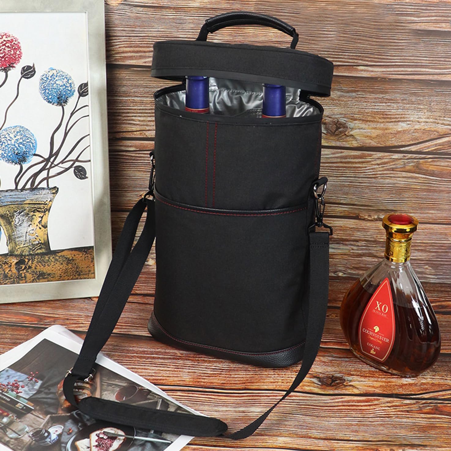 Adjustable Strap Insulated Wine Cooler Bag for Two Bottles – Buy One, Get One Free