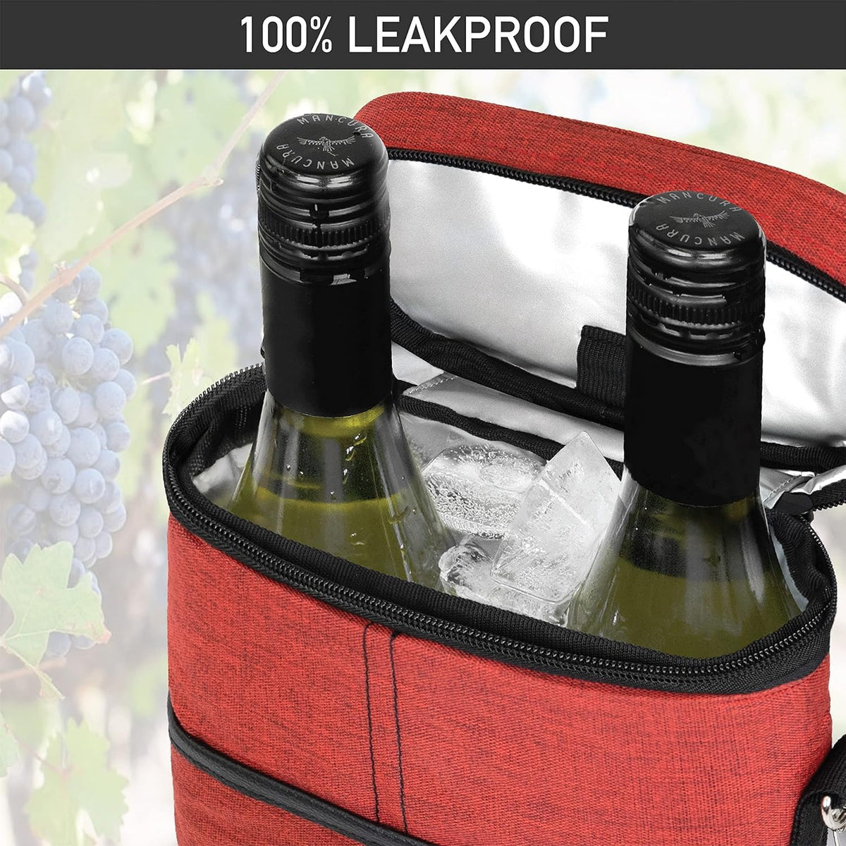 Adjustable Strap Insulated Wine Cooler Bag for Two Bottles – Buy One, Get One Free