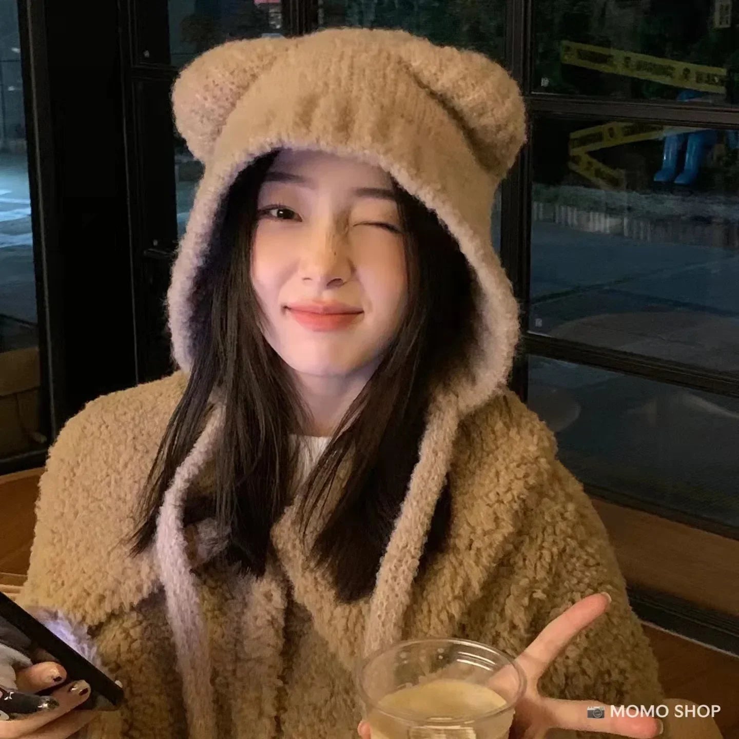 Charming Fuzzy Bear Ear Winter Beanie