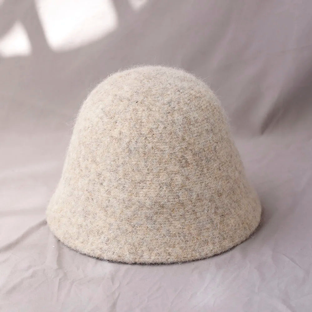 Chic Women's Woolen Bucket Hat for Winter Wear
