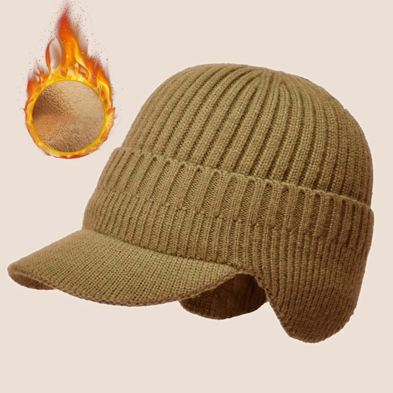 Men's Cozy Knit Ear Protection Winter Beanie