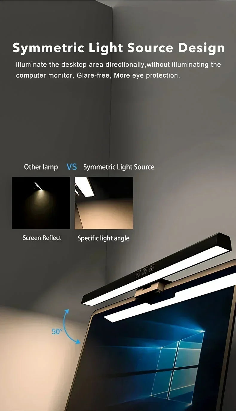 Ergonomic Desk Light Bar for Monitors
