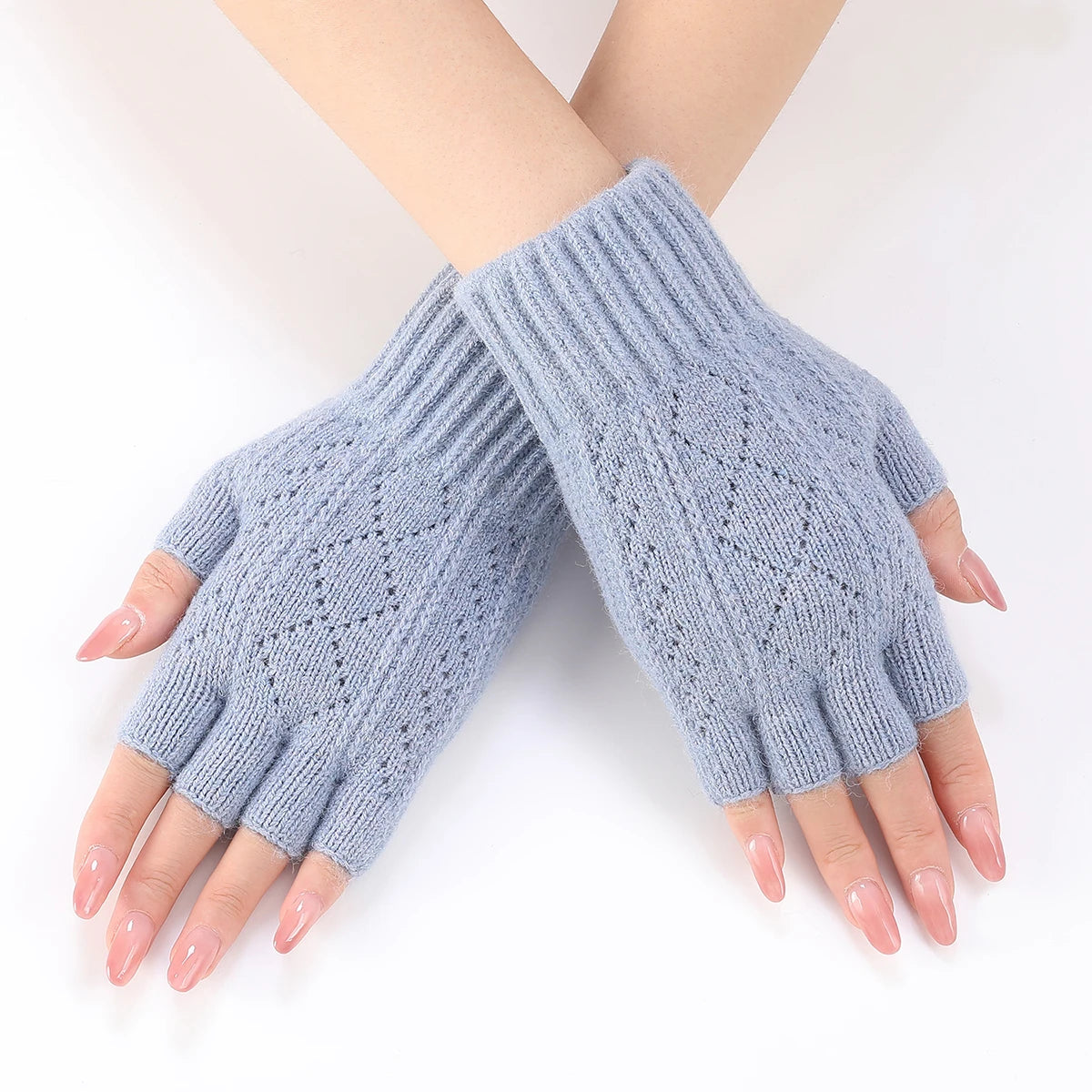 Chic Knit Fingerless Hand Warmers for Cold Weather
