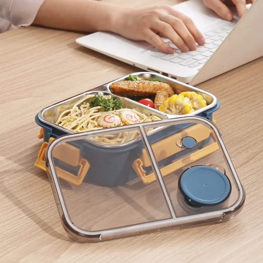 Multi-Compartment Stainless Steel Meal Container – Leakproof Design