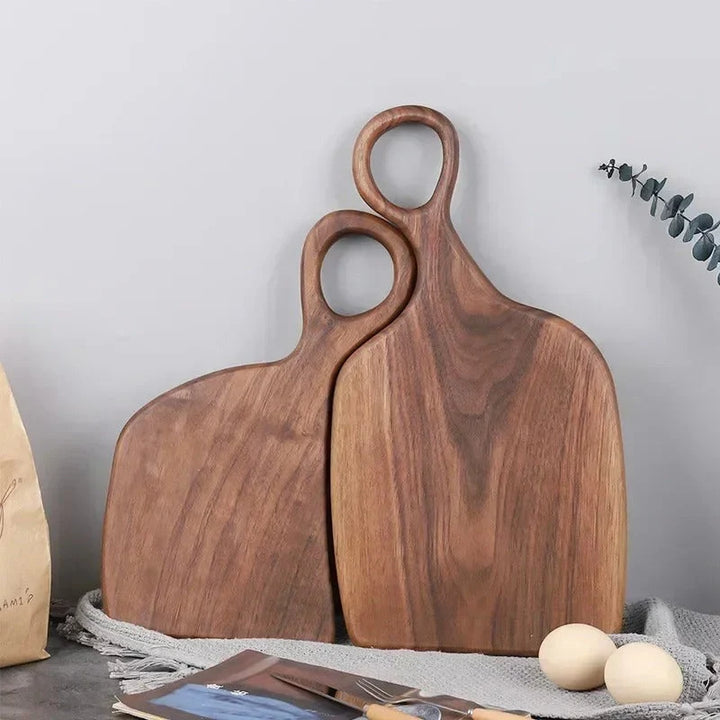 Set of 2 Wooden Cutting Boards in Walnut Finish