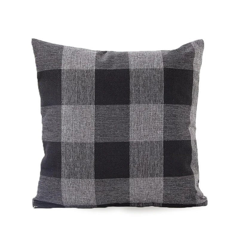 Plaid Cushion Cover with Autumn Check – Rustic Home Decor