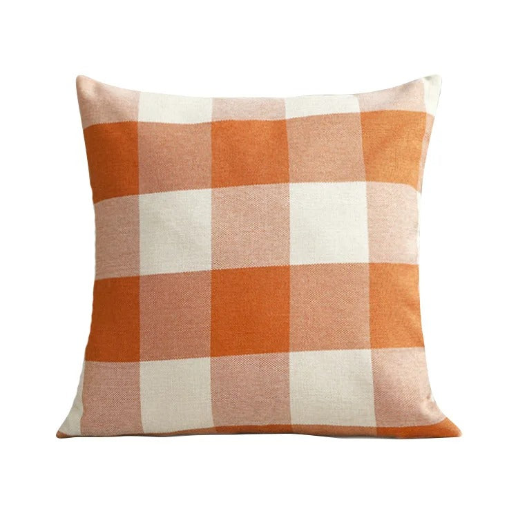 Plaid Cushion Cover with Autumn Check – Rustic Home Decor