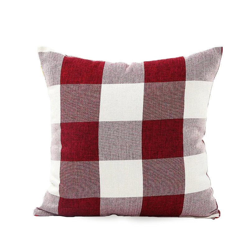 Plaid Cushion Cover with Autumn Check – Rustic Home Decor