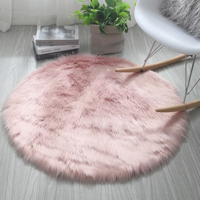 Cozy Round Area Rug - Soft Polyester Fiber for Every Room
