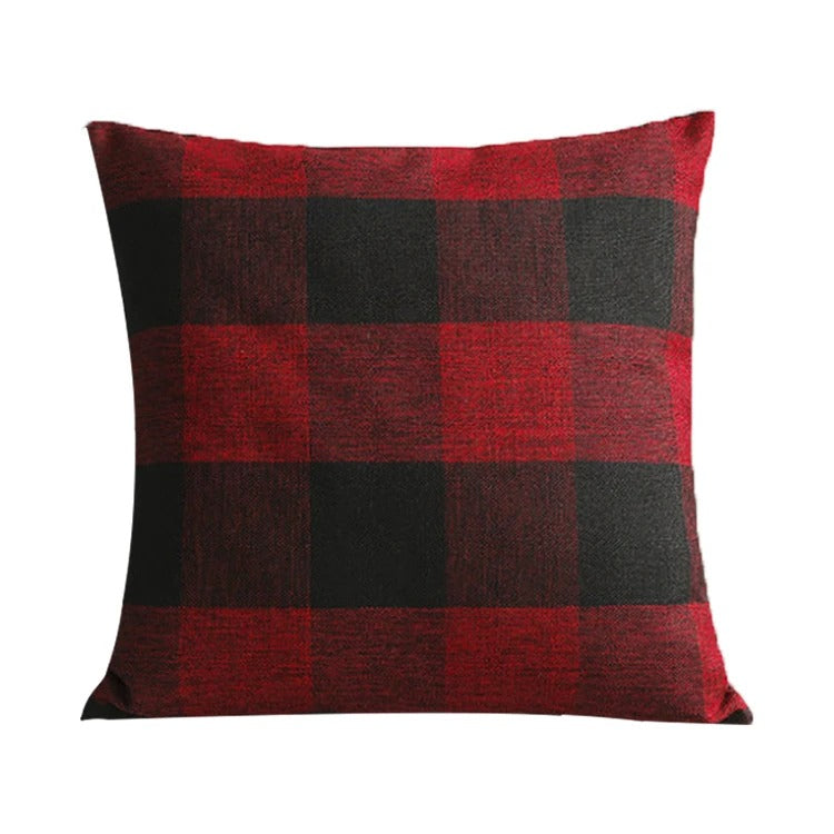 Plaid Cushion Cover with Autumn Check – Rustic Home Decor
