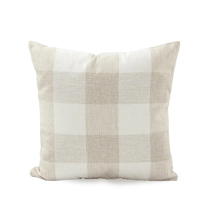 Plaid Cushion Cover with Autumn Check – Rustic Home Decor