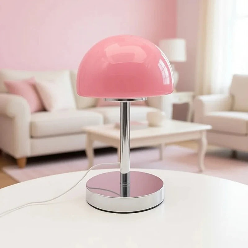 Charming Glass and Metal Adjustable Shade LED Table Lamp