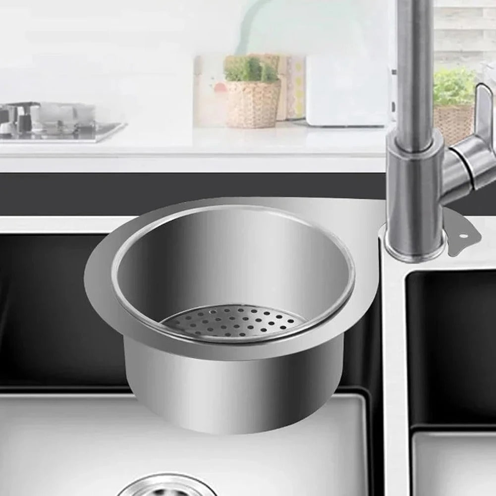 Premium Stainless Steel Sink Strainer with Elegant Holder