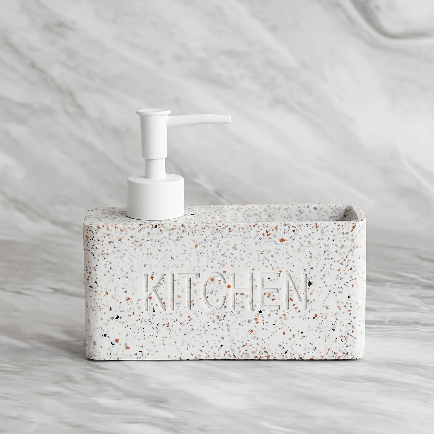 Elegant Resin Soap Dispenser with Textured Finish