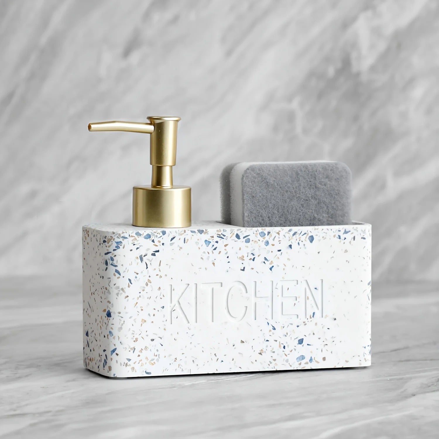 Elegant Resin Soap Dispenser with Textured Finish
