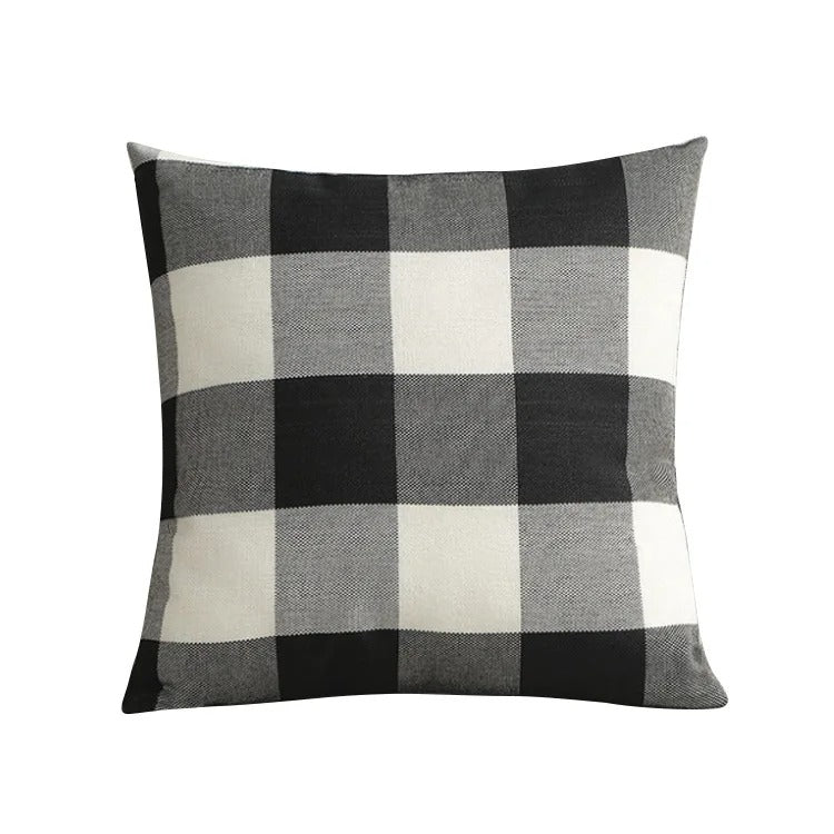 Plaid Cushion Cover with Autumn Check – Rustic Home Decor