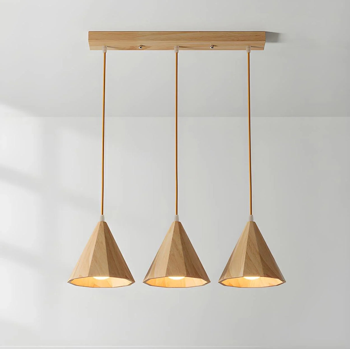 Triad Wood Cone Pendant Light for Modern Spaces