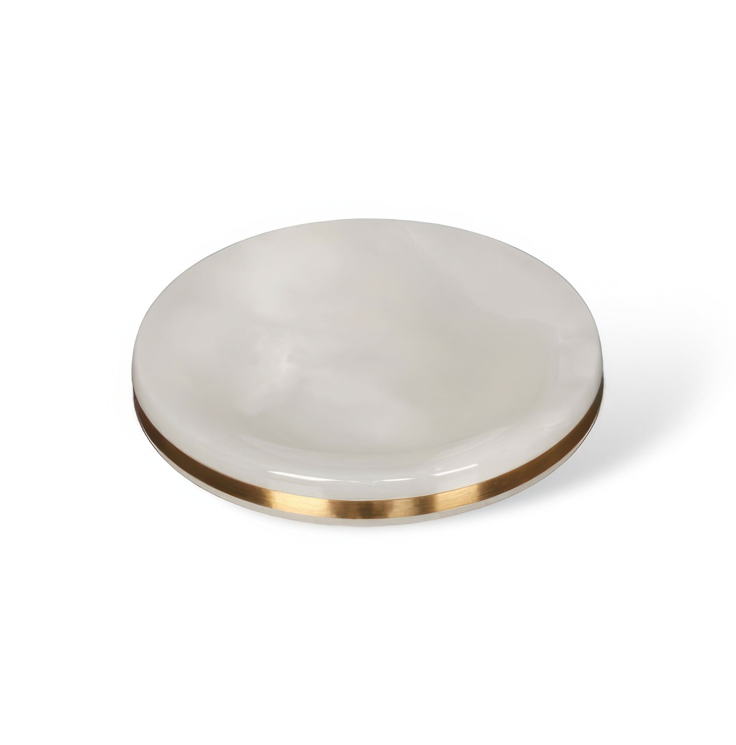 Sleek Marble-Inspired Cup with Elegant Gold Trim for Bathrooms
