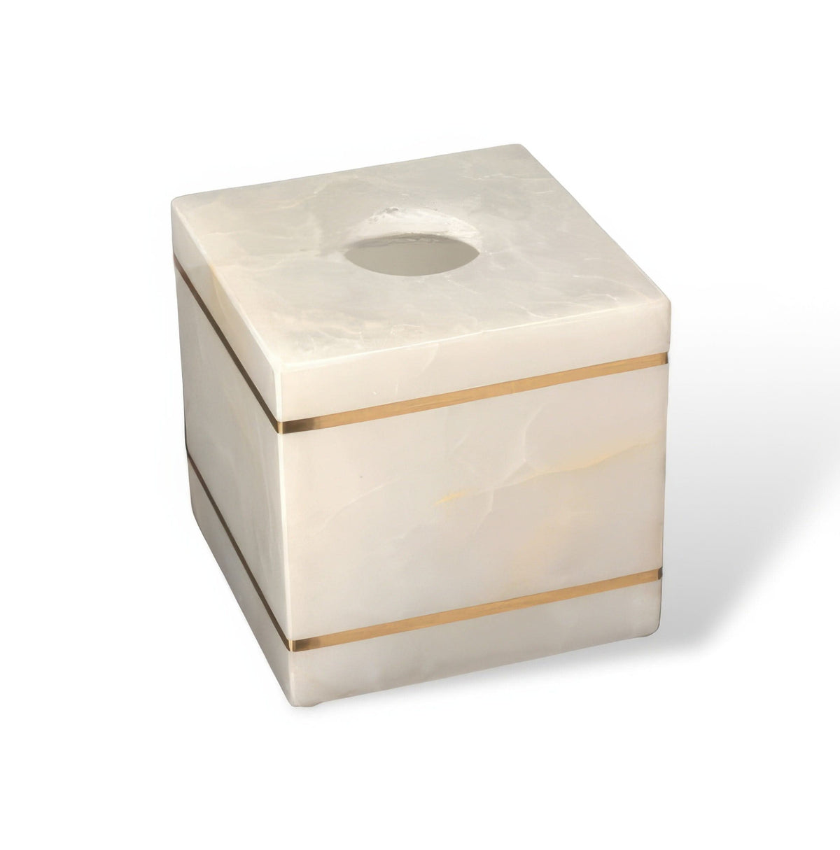 Sleek Marble-Inspired Cup with Elegant Gold Trim for Bathrooms