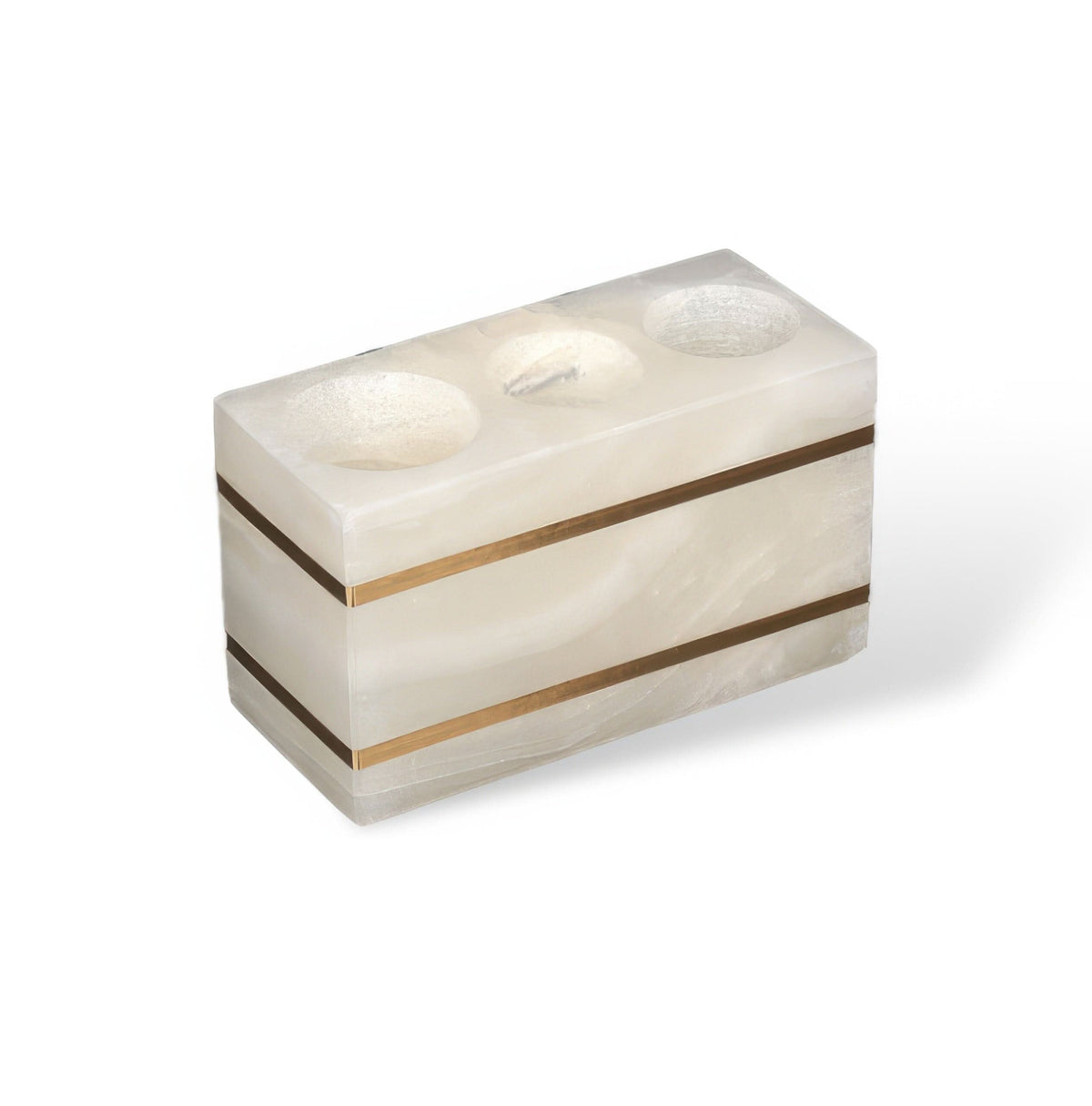 Sleek Marble-Inspired Cup with Elegant Gold Trim for Bathrooms
