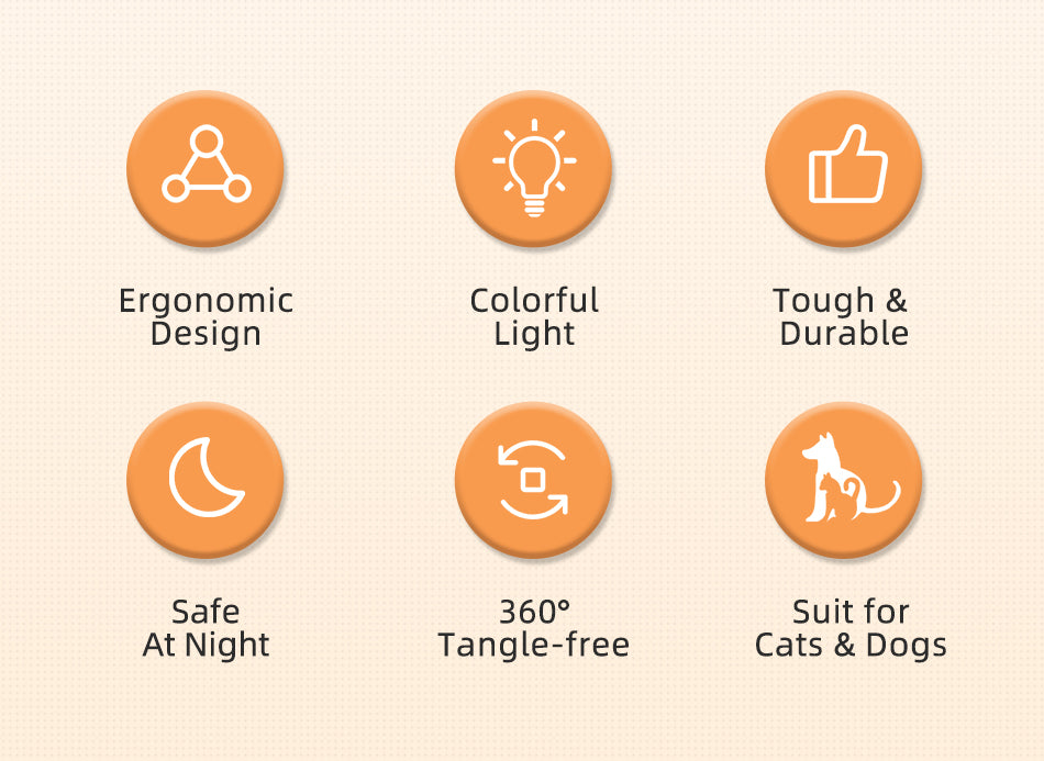 Smart Light-Up Dog Leash with Ergonomic Grip
