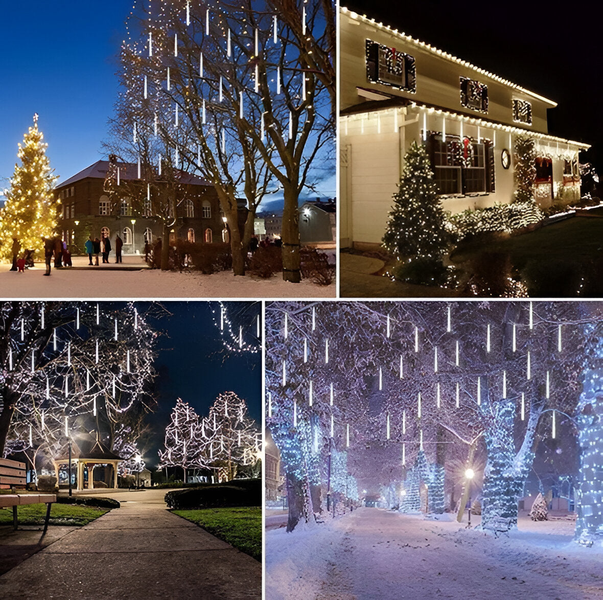 Enchanting Falling Snow LED String Lights (Set of 8)