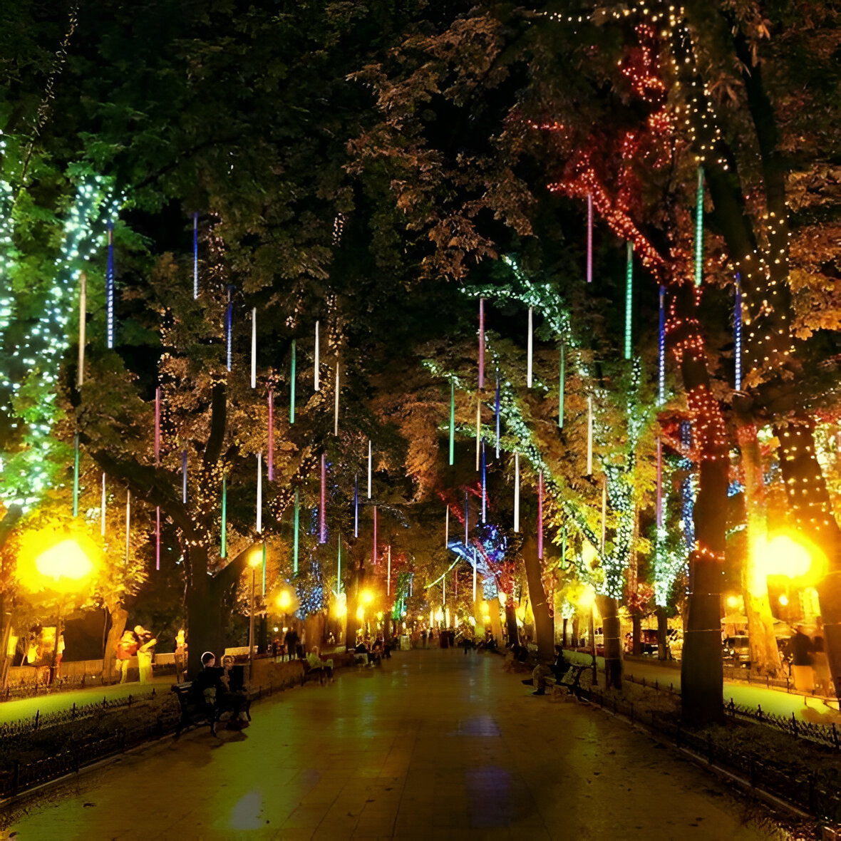 Enchanting Falling Snow LED String Lights (Set of 8)