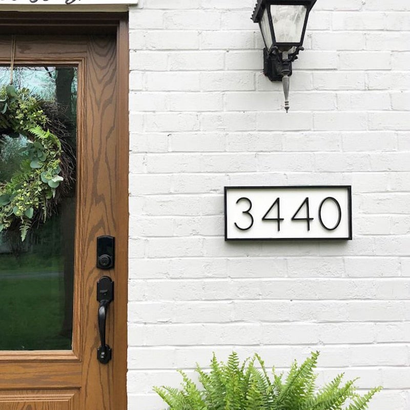Floating Black House Numbers in Contemporary Style
