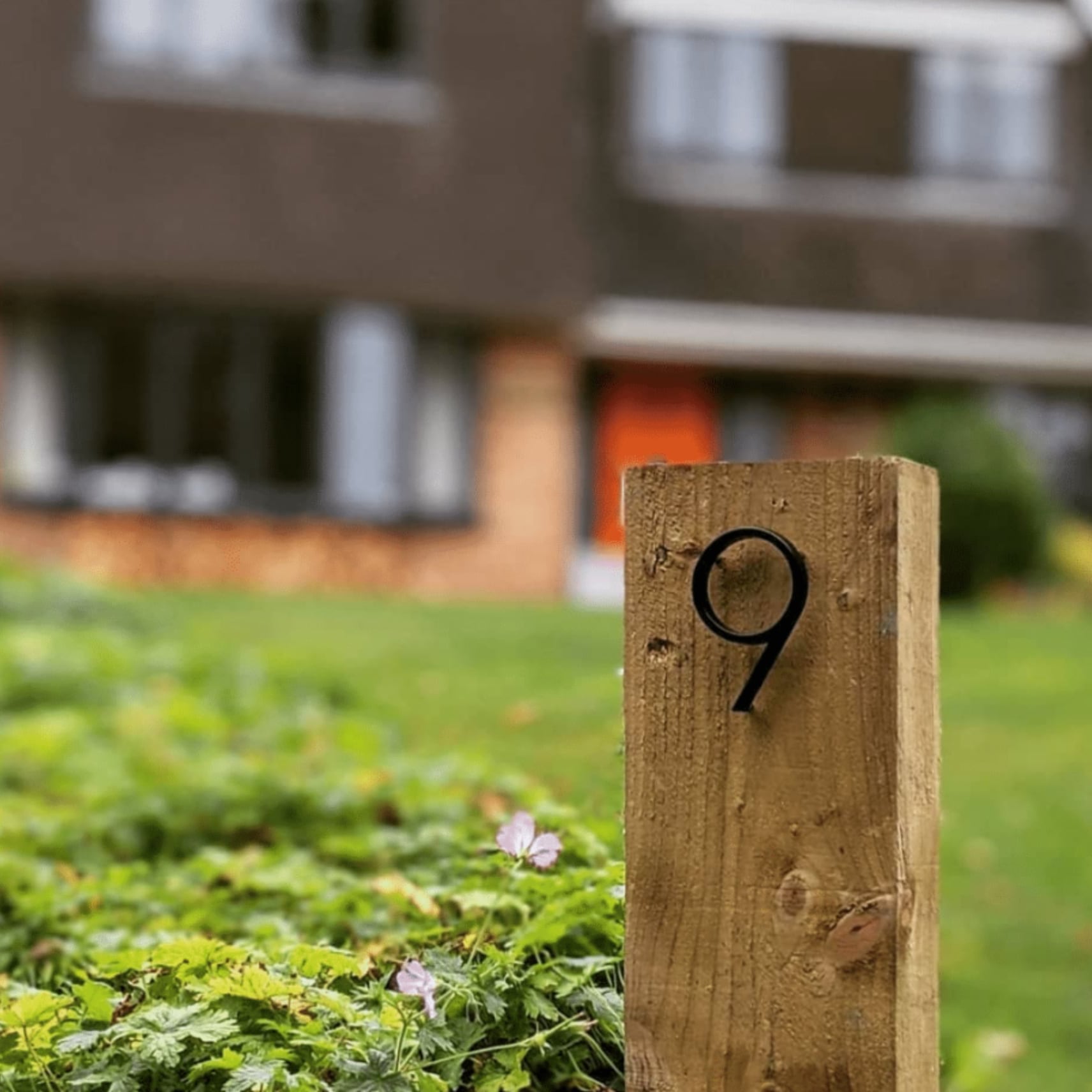 Floating Black House Numbers in Contemporary Style