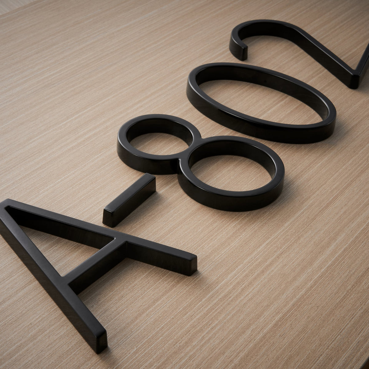 Floating Black House Numbers in Contemporary Style