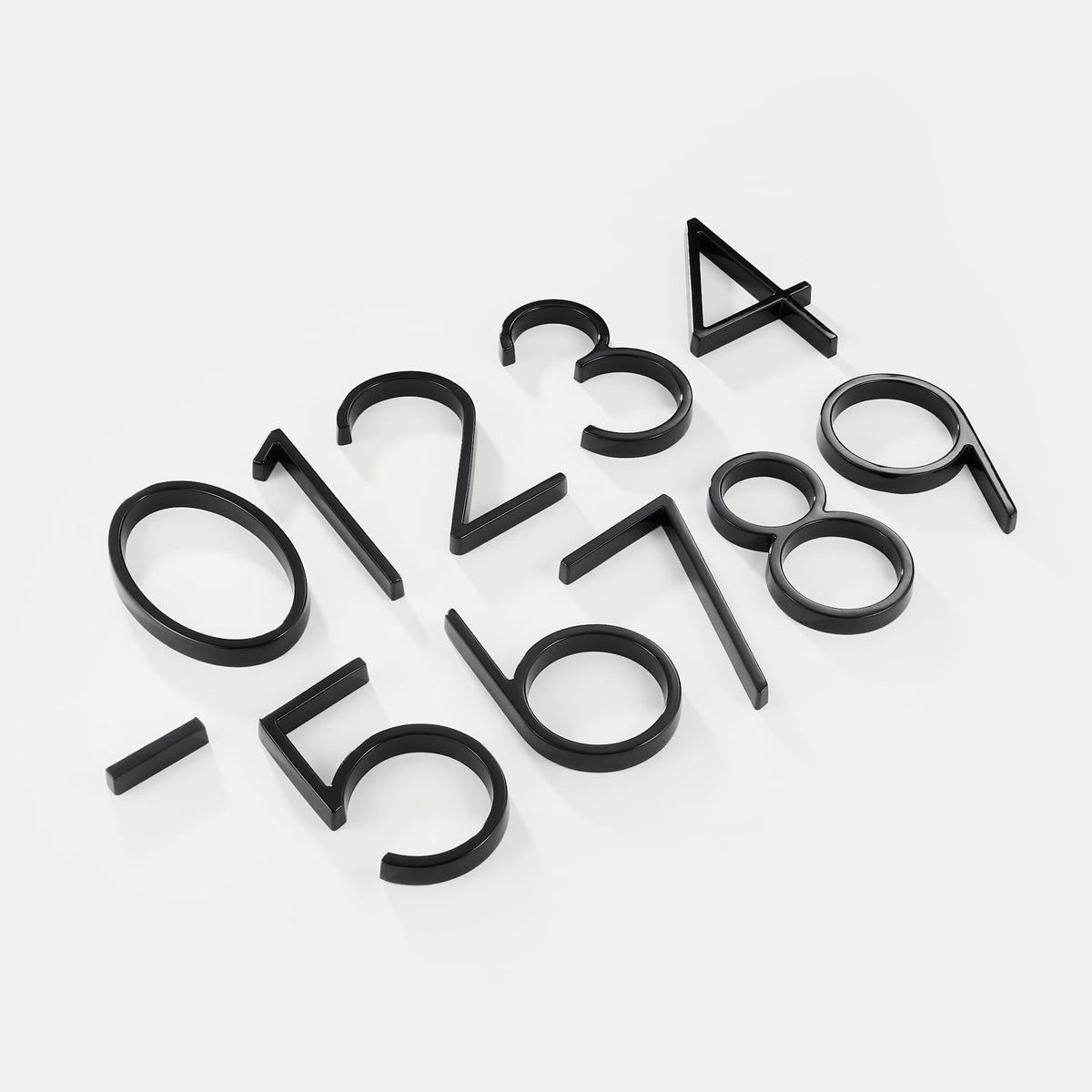 Floating Black House Numbers in Contemporary Style