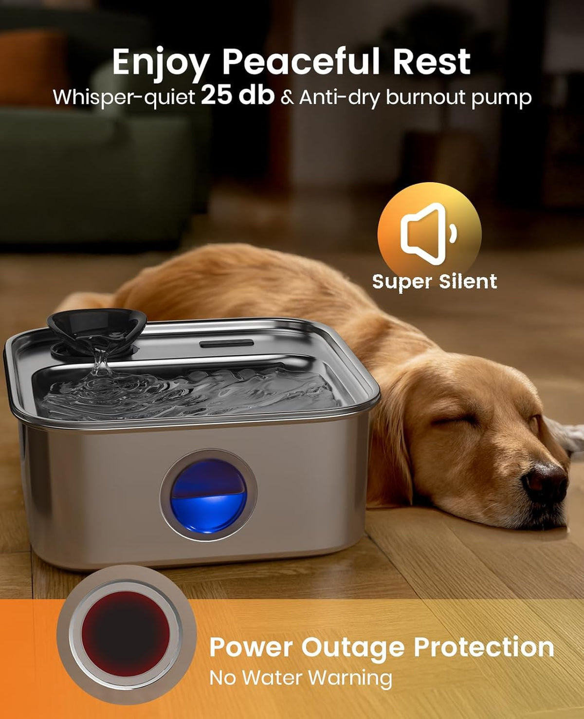 HydraPaw 10L Pet Water Fountain – 2.6 Gallon Stainless Steel Hydration Station