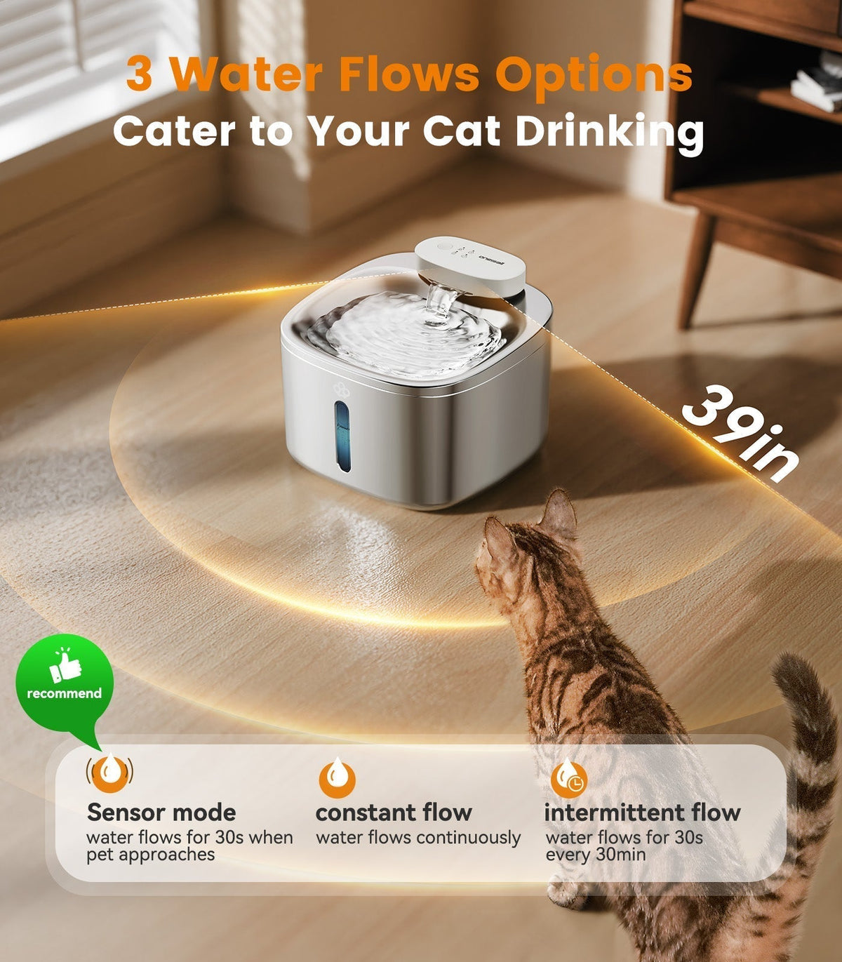 AquaFlow 7L Automatic Pet Water Dispenser – Stainless Steel Hydration Solution for Cats & Dogs
