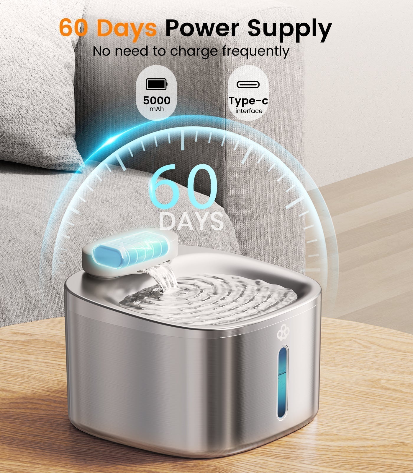 AquaFlow 7L Automatic Pet Water Dispenser – Stainless Steel Hydration Solution for Cats & Dogs