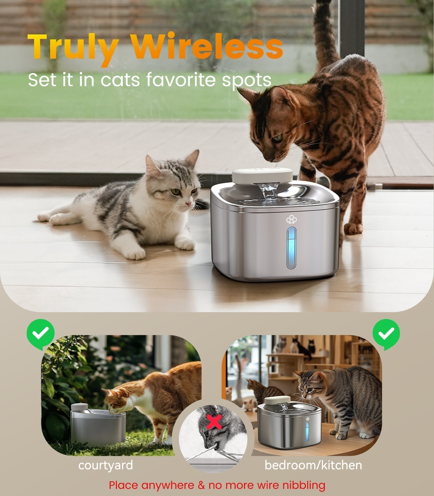 AquaFlow 7L Automatic Pet Water Dispenser – Stainless Steel Hydration Solution for Cats & Dogs