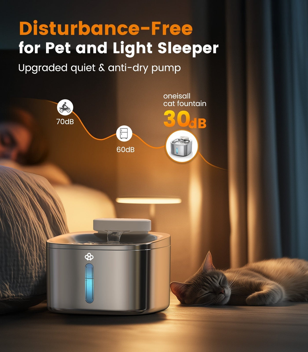 AquaFlow 7L Automatic Pet Water Dispenser – Stainless Steel Hydration Solution for Cats & Dogs
