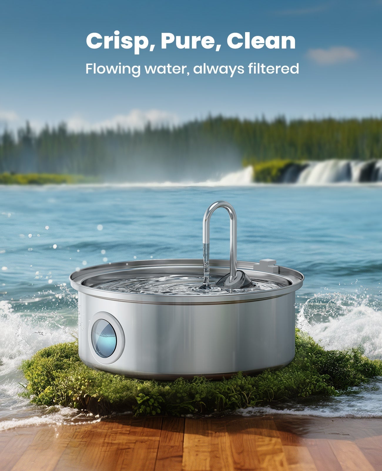 AquaFlow 7L Automatic Pet Water Dispenser – Stainless Steel Hydration Solution for Cats & Dogs