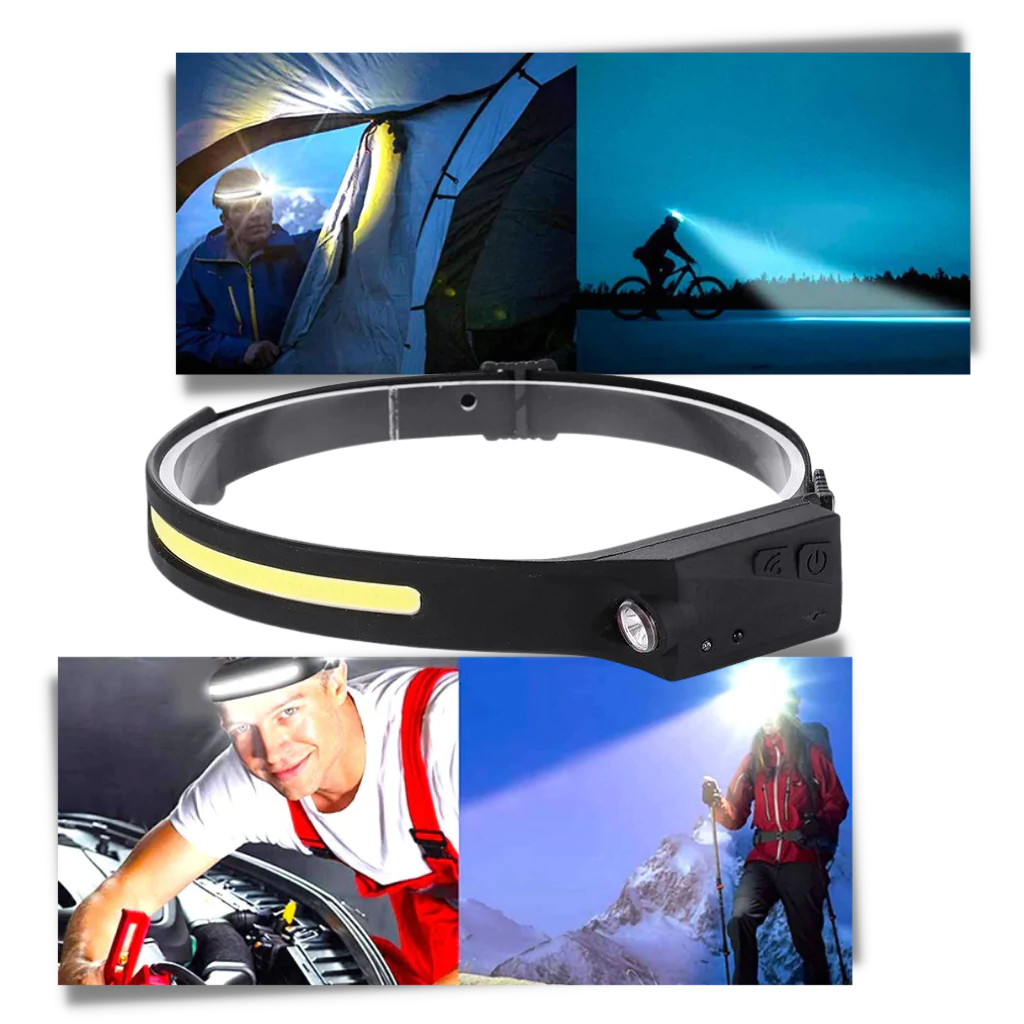 BrightWave Adjustable LED Headlamp with Rechargeable Battery