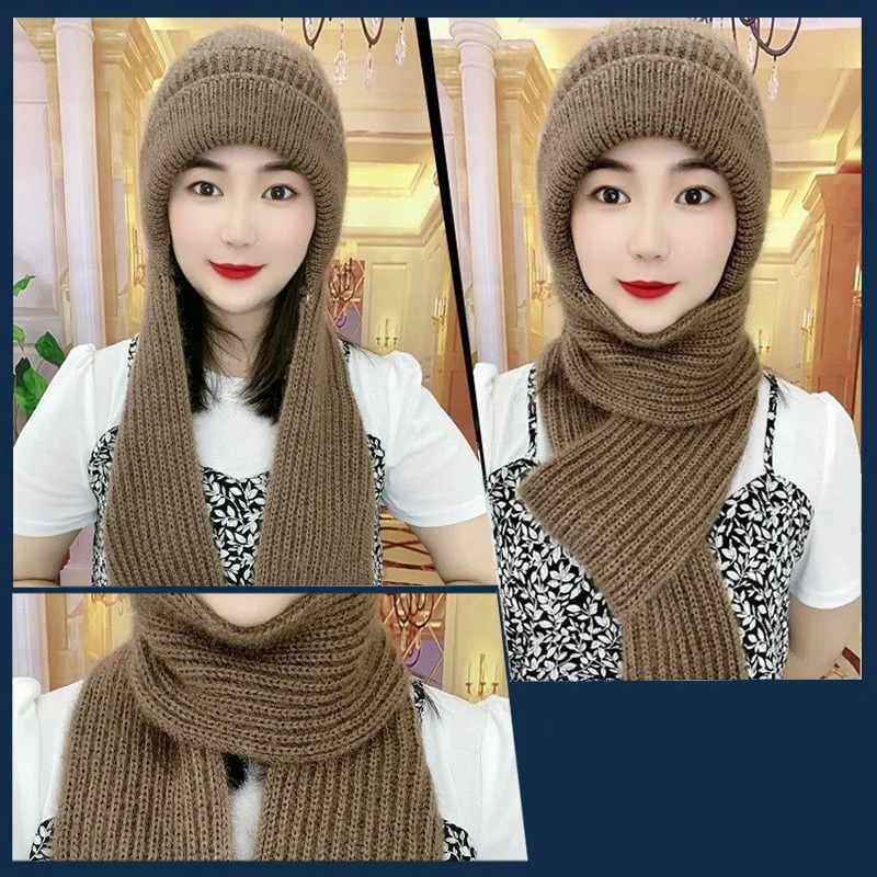 Ladies' Ultimate Winter Ear Warmth and Wind Blocker Hat Scarf