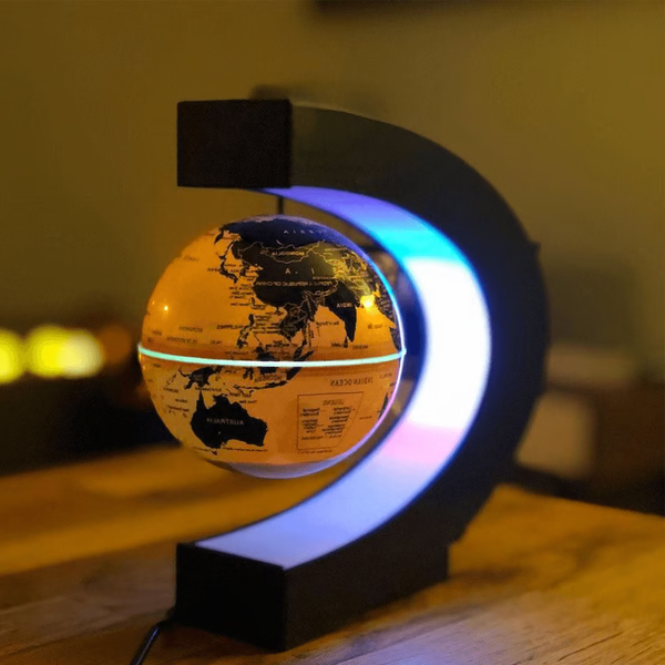 Illuminated Floating Globe with Magnetic Suspension