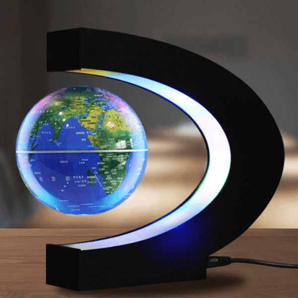 Illuminated Floating Globe with Magnetic Suspension
