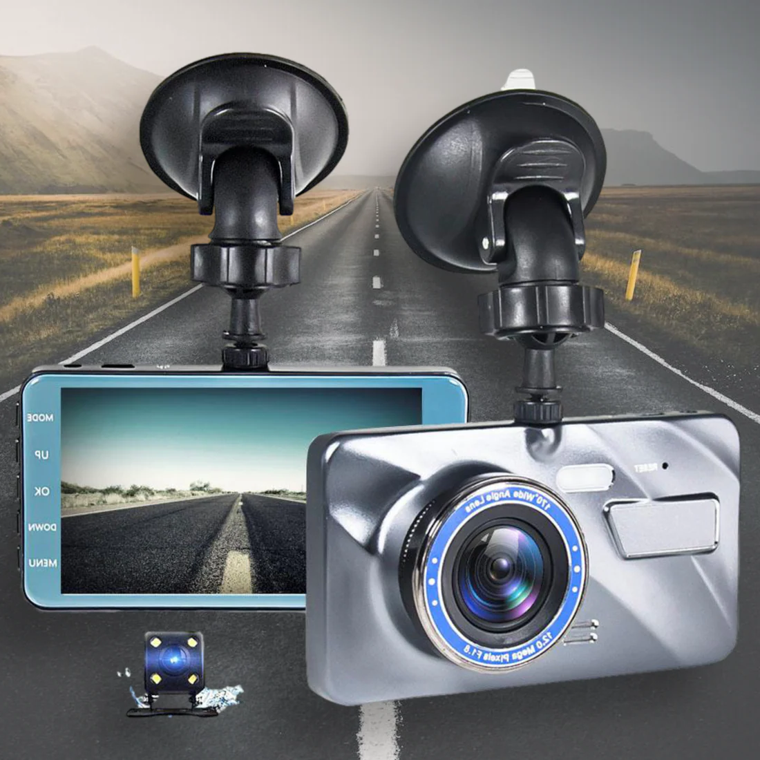 Dual Lens Car Camera System with Night Vision for Safety