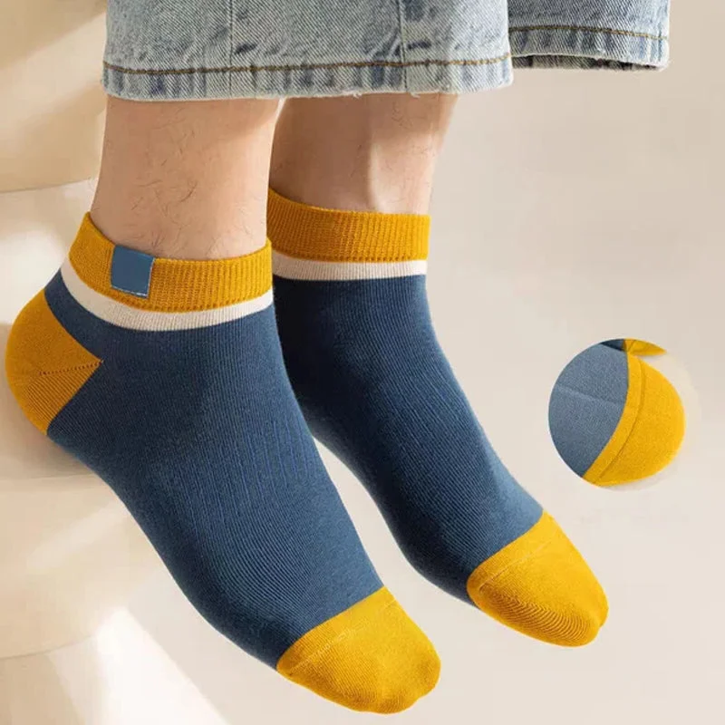 20 Pairs of Men's Colorful Low-Cut Cotton Ankle Socks